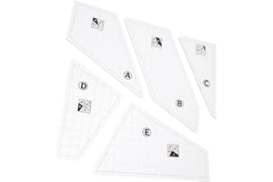 HORIALENCE 5pcs Acrylic Quilting Template Set Sewing Ruler Hexagon Patchwork Stencils for Diy Quilt Crafting in Sewing Projec
