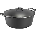 Lodge BOLD 7 Quart Seasoned Cast Iron Dutch Oven, Design-Forward Cookware,Black