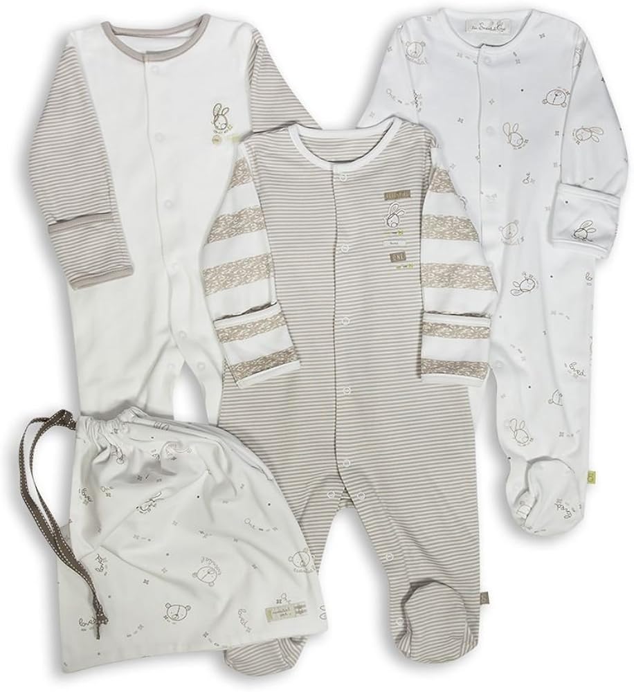 The Essential One 3 Pack Baby Unisex Sleepsuits ESS97 Amazon.co.uk