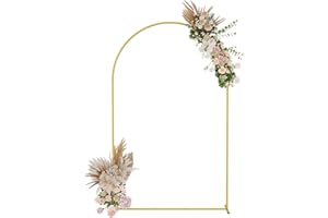 UDEAR 7.2FT Metal Arch Backdrop Stand,for Wedding Backgrounds Climbing Plants Event Decorations Outdoor Ceremonies,Gold