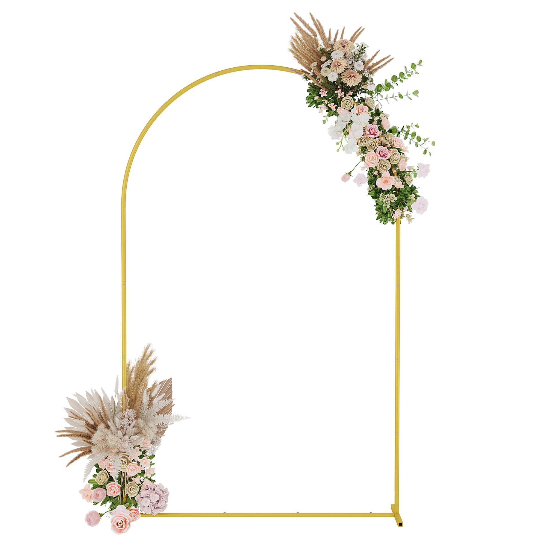Photo 1 of UDEAR 7.2FT Metal Arch Backdrop Stand,for Wedding Backgrounds Climbing Plants Event Decorations Outdoor Ceremonies,Gold