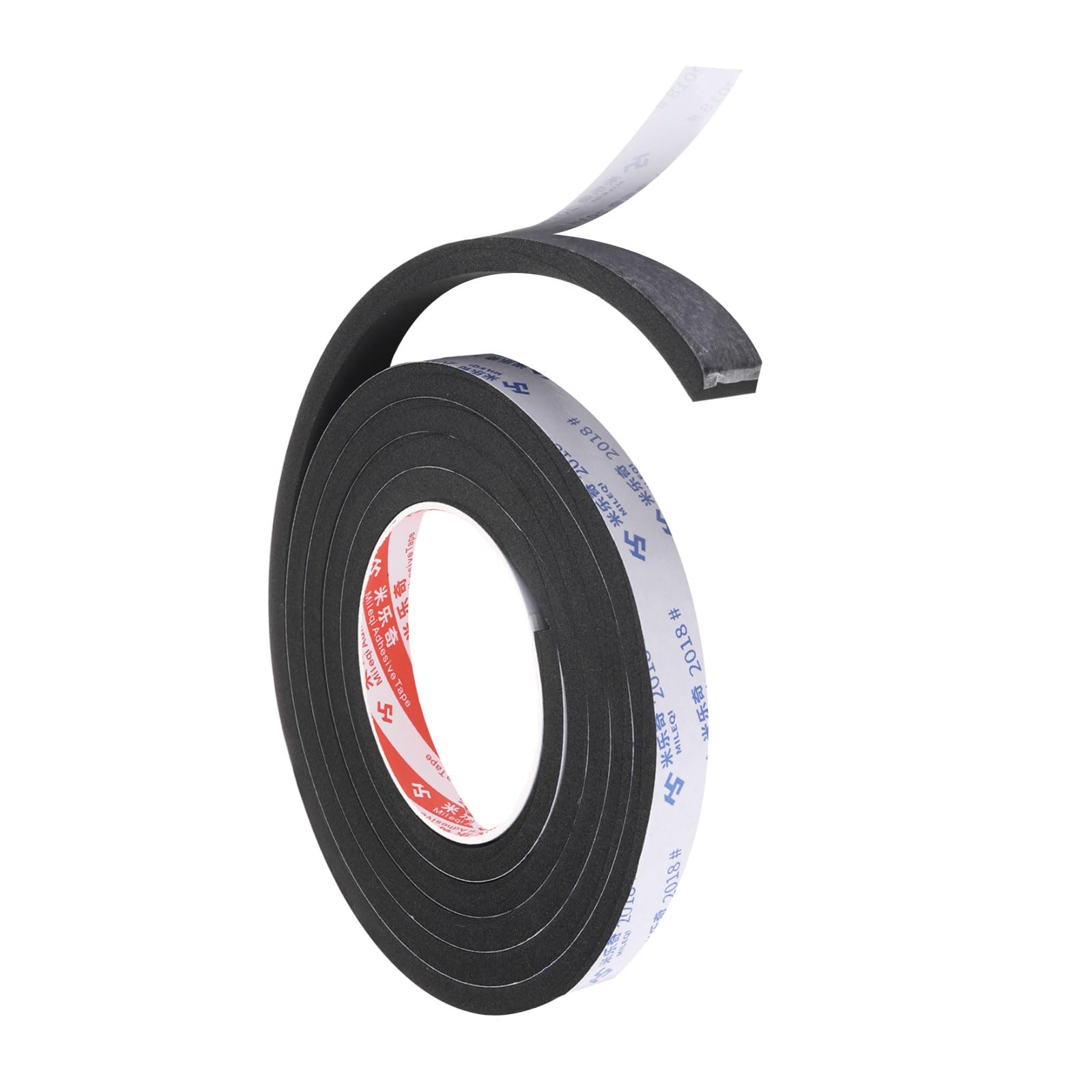 PATIKIL 2m/6.6ft Sealing Foam Tape, 2cm Wide 10mm Thick Single Sided Weather Stripping Door Seal Strip for Window Door Insulation, Black