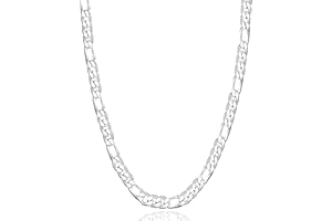 WAITSOUL 925 Sterling Silver Figaro Chain Necklace 5mm – Sterling Silver Chain for Men and Women, Durable Mens Silver Chain, Hypoallergenic Nickel-Free Silver Necklace, Waterproof, Lobster Clasp, Gift Ready