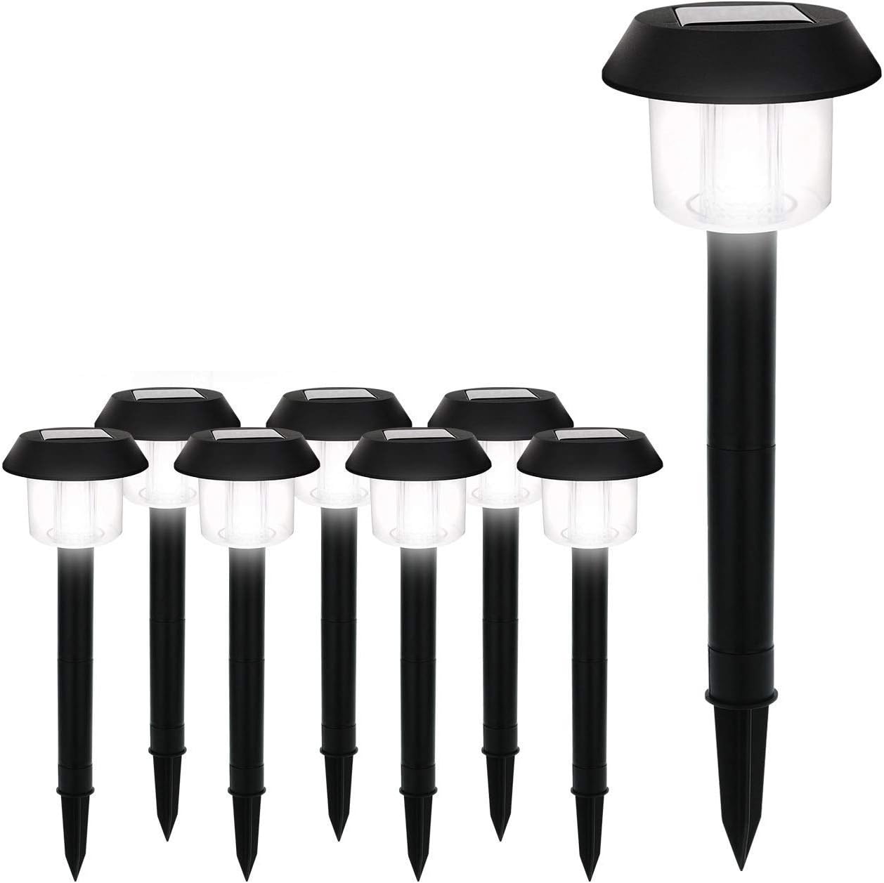 Solar Garden Lights Outdoor, Led Stake Lighting Solar Powered Pathway, Walkway, Patio and Landscape 15 Lumens Bright, Waterproof, Durable 4-Pack