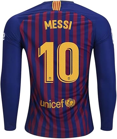 Amazon.com: Fif LS Messi 10 Barcelona Home 18/19 - Camiseta de manga larga (talla L), color azul: Clothing