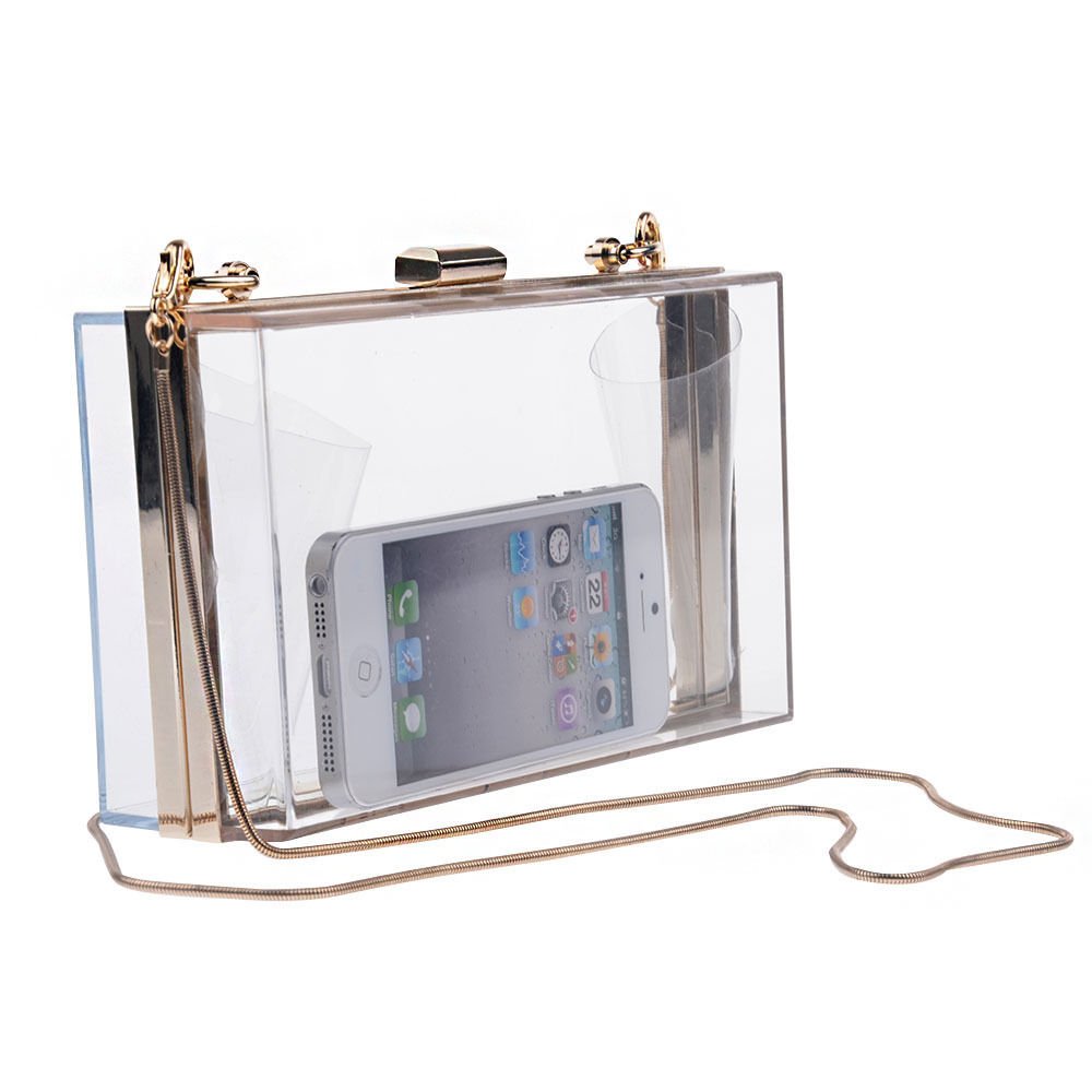 clear perspex clutch bag