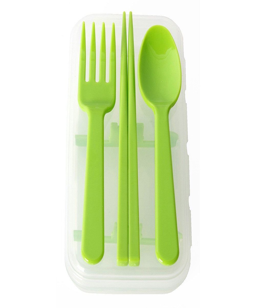 Glit and Brillia Green Bento Utensil Set Kitchen & Dining