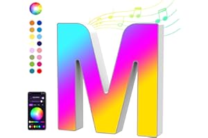 Light Up Letters LED Letter - Color Changing Alphabet Music Sync Sign Gifts for Girls Women Party Birthday Decorations APP Co