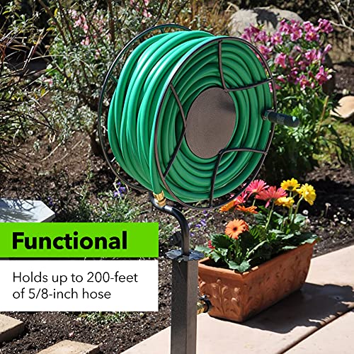 Yard Butler Free Standing Swivel Hose Reel Water Hose Caddy For Yard