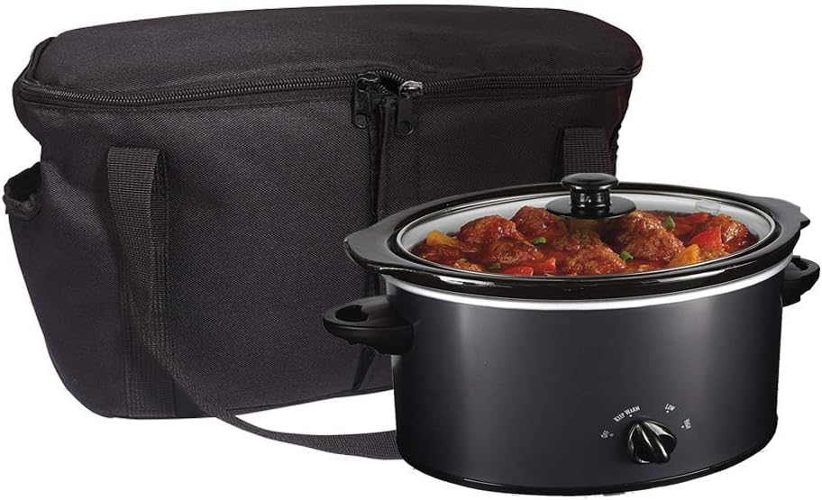 TUXI Slow Cooker Carrier Bags, High Quality Insulated Travel Carrying Bags for Slow Cookers, Storage Tote Bag with Handle and Opening for Rice & Pressure Cookers ,Black, 3 Different Sizes (L:16.5"x8.6"x9.4")