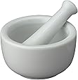 HIC Mortar and Pestle Spice Herb Grinder Pill Crusher Set, Fine-Quality Porcelain