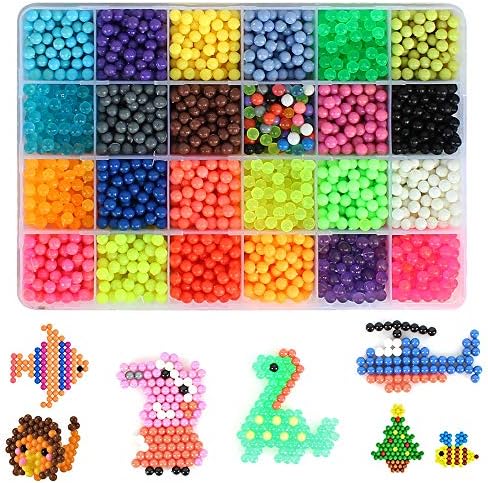 Fuse Beads, Galopar 3600 Beads 24 Colors Refill Compatible with Aquabeads and Beads Magic Fun Craft Beads Art Crafts Toys for Kids Beginners