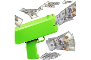 Trassi Money Gun (Green), Dollar Gun,Make It Rain Money Spray Gun for Birthday Wedding Party, Night Club with 100 PCS Money