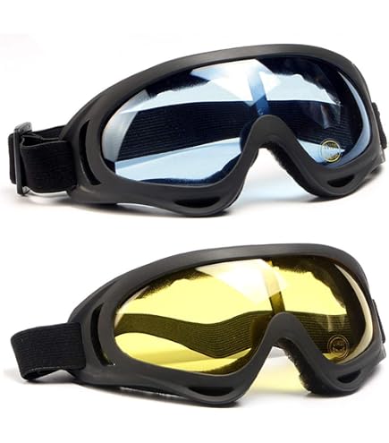 Birdz Eyewear Swoop Anti-Fog Motorcycle Sunglasses - 2-Pack Black Frame With Clear & Smoke Lenses, ANSI Z87.1