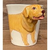 Golden Retriever Coffee Mug, 10 oz Ceramic Cup with 3D Dog Handle, White from SassyXpressions