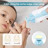 GRTLPOK Baby Nail File Electric Nail Trimmer with LED Light Blue view 2