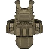 BOMTURN Great Tactical Outdoor Vest for Men Multifunctional Modular Molle Vest with Metal Buckles