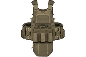 BOMTURN Great Tactical Outdoor Vest for Men Multifunctional Modular Molle Vest with Metal Buckles