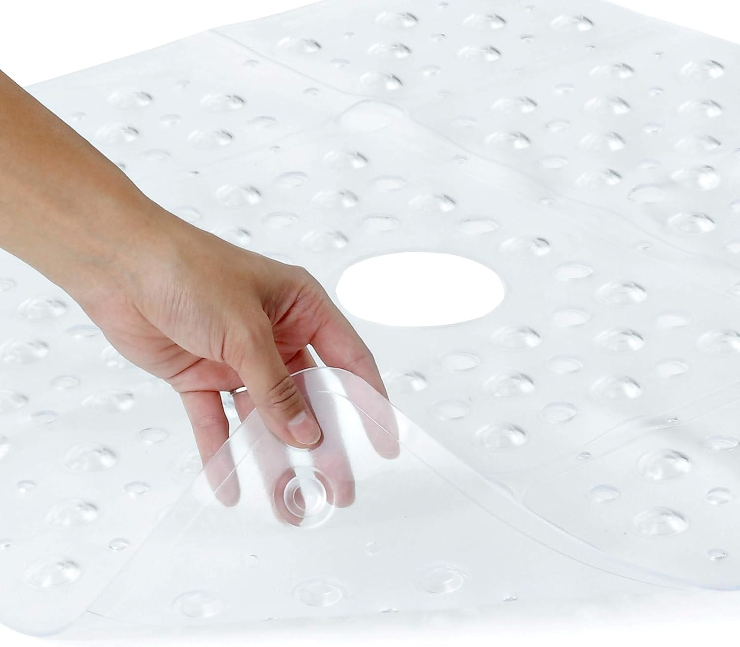 SlipX Solutions Extra Large Square Shower Mat Provides 65% More Coverage & Non-Slip Traction (27" Sides, 100 Suction Cups, Great Drainage) (Clear): Kitchen & Dining