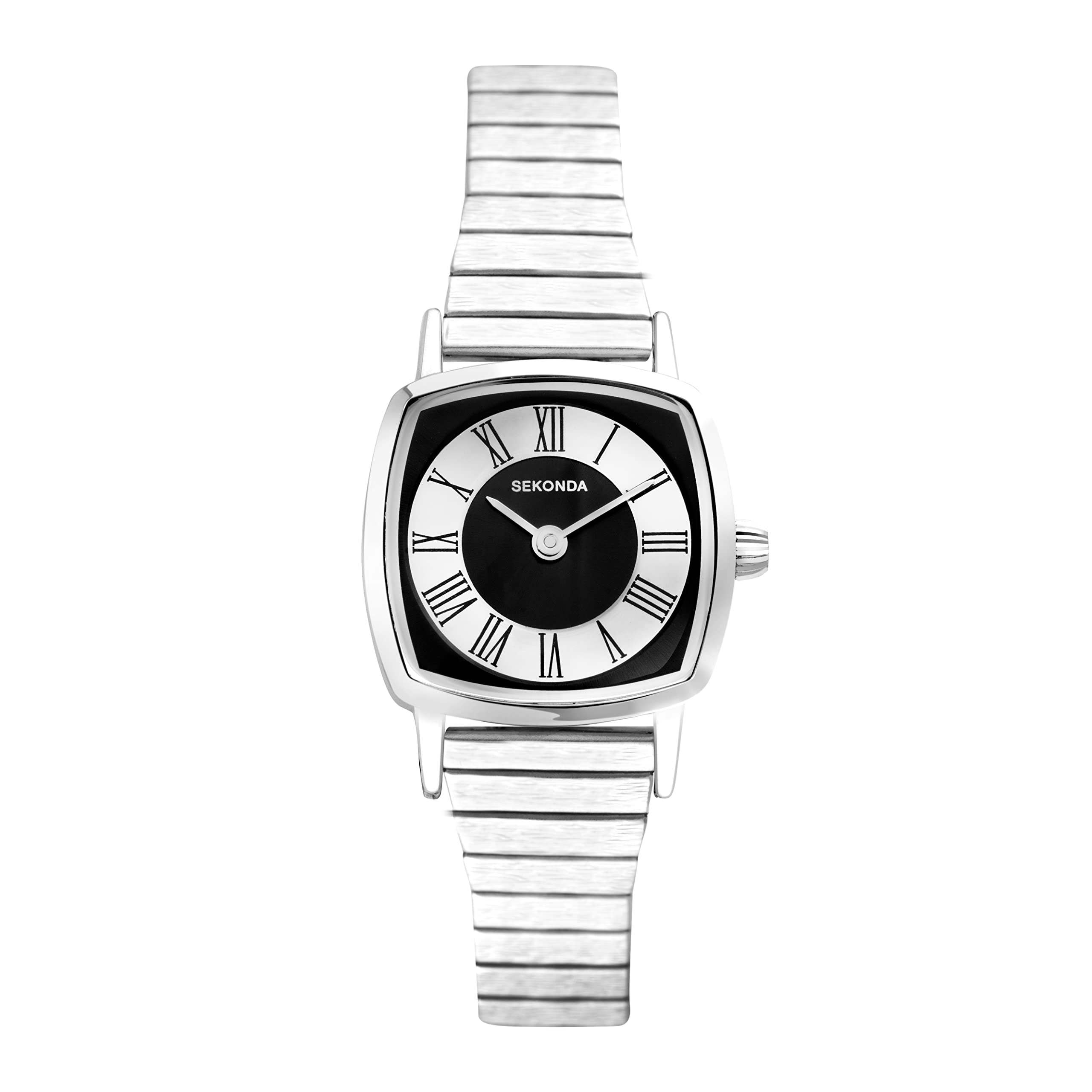 Sekonda Heritage Ladies 22mm Quartz Watch in Black with Analogue Display, and Silver Stainless Steel Strap 40359
