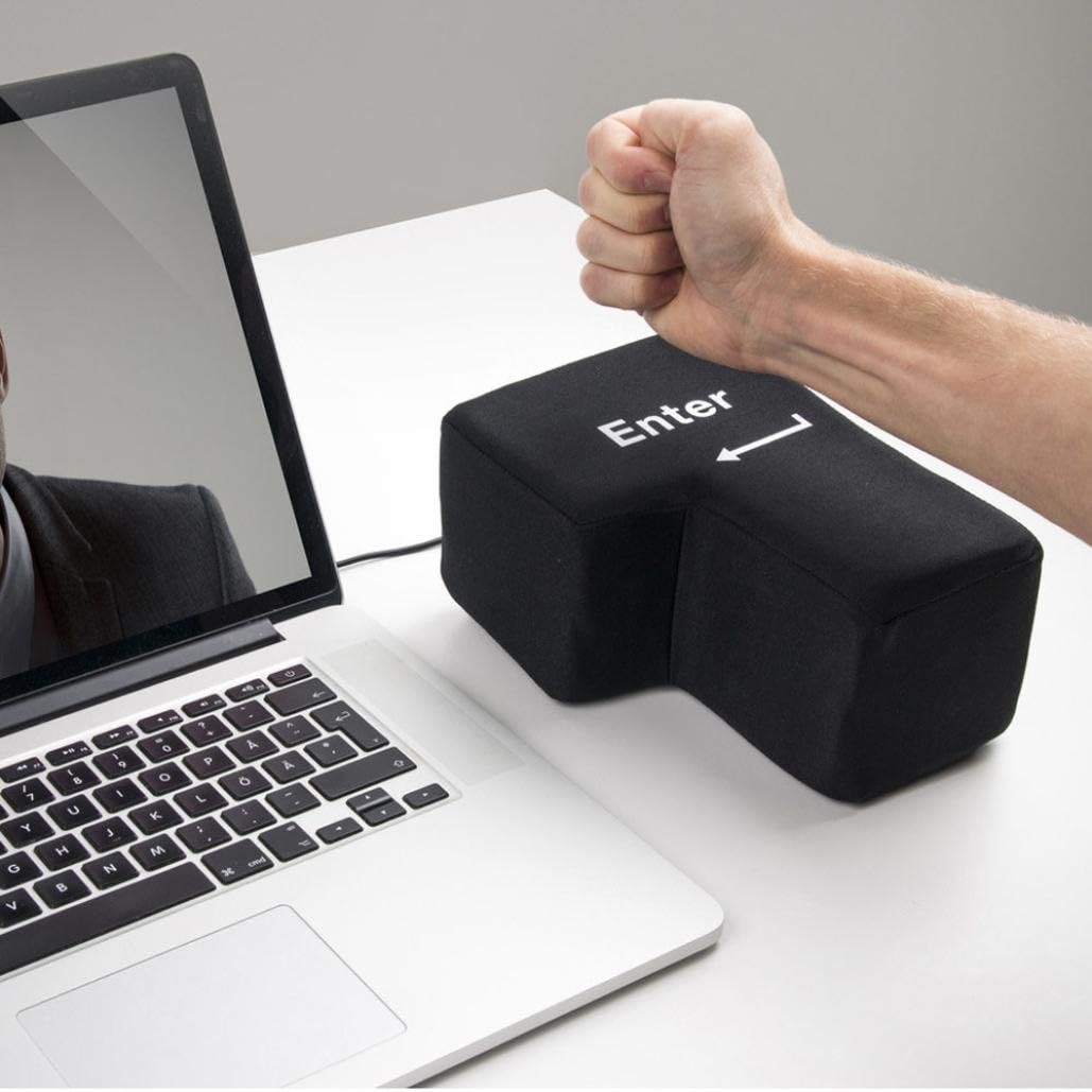 Compia Big Enter Key USB Pillow Anti-stress Relief Super Size Enter Key Unbreakable Pillow