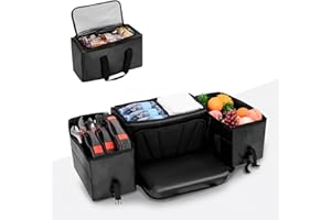 ZIDIYORUO ATV Rear Storage Bag with Cooler Insulated Bag - 63L Cargo Gear Bags on ATV Rear Seat & 13L Cooler Bag, Soft Seat C