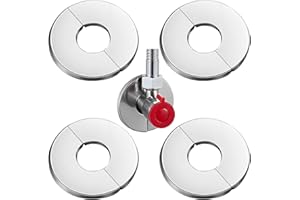 WEITELAI Stainless Steel Round Escutcheon Plate, Faucet Escutcheons Split Flange Plumbing Cover Plates for Kitchen, Bathroom, and Balcony Pipes 4（Hole Width 22mm）