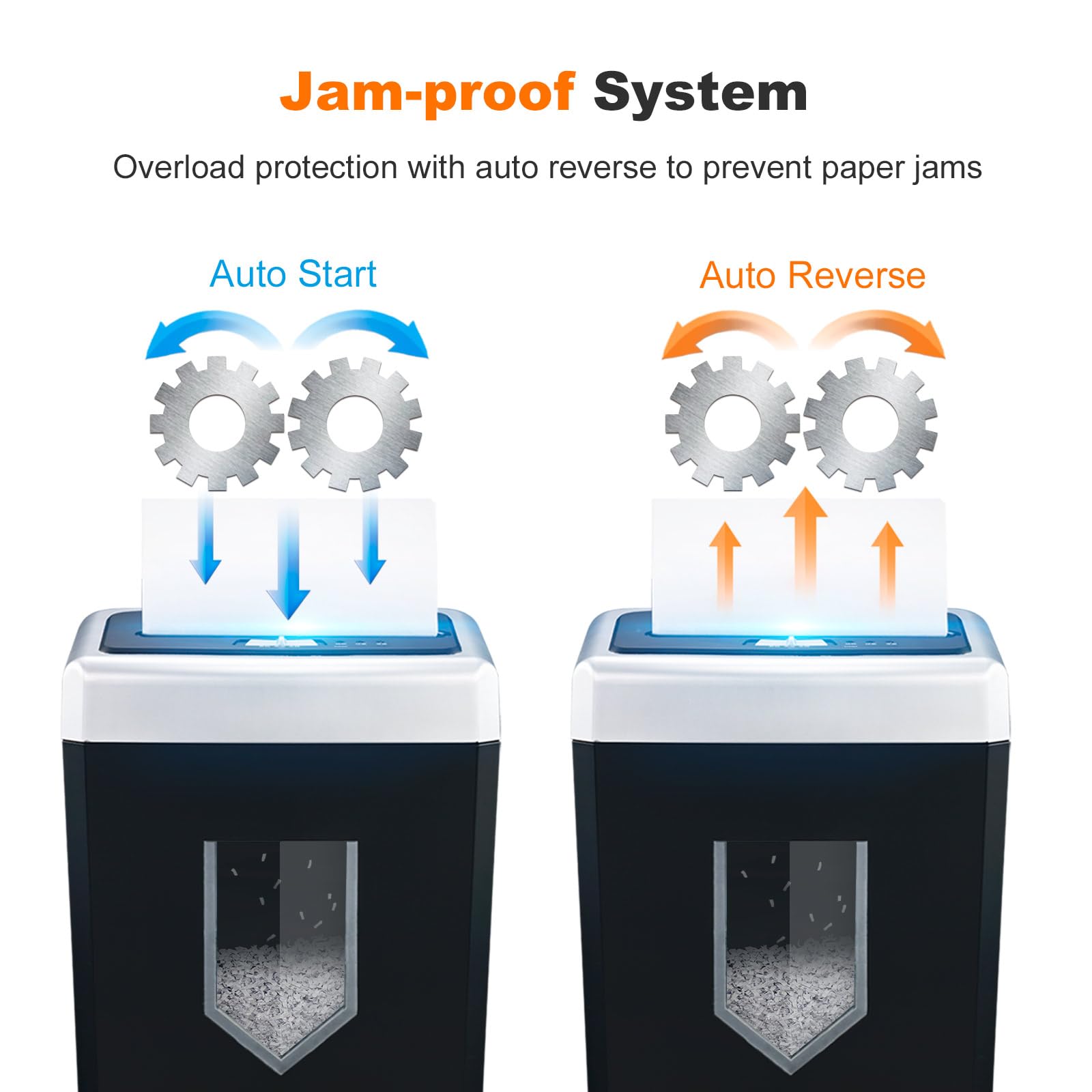 Bonsaii 15-Sheet Office Paper Shredder, 40 Mins Heavy Duty Shredder for Home Office, Crosscut Shreder with Anti-Jam System & P-4 High Security Supports CD/Credit Cards/Staple,5 Gal Pullout Bin C169-B