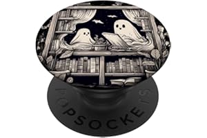 LIBRARIAN GHOST BOOK LOVER Spooky Ghosts Reading Books Library Bookworm Retro Bookish PopSockets Adhesive PopGrip