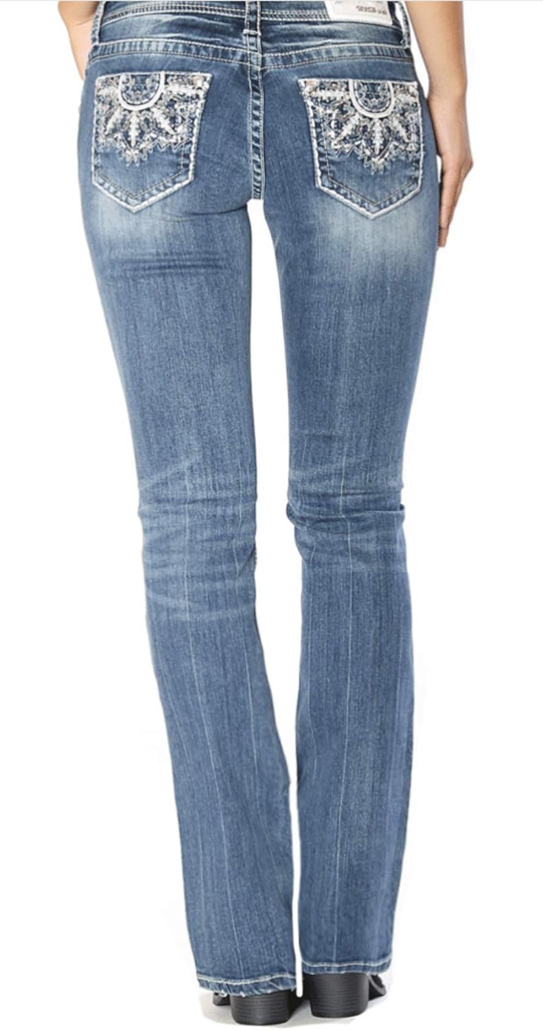 embellished stretch jeans