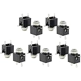 YXQ 3 Pins Female 3.5mm Mono TS Jacks Plug Socket Connectors Switch PCB Panel Chassis Mount,10-Piece