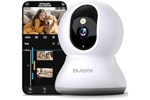 blurams Security Camera 2K, Baby Monitor Dog Camera 360-degree for Home Security w/Smart Motion Tracking, Phone App, IR Night Vision, Siren, Works with Alexa & Google Assistant & IFTTT, 2-Way Audio