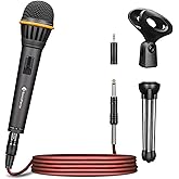 SonixForce Dynamic Microphone - Professional Vocal Microphone for Singing - Handheld Wired Microphone with 16ft XLR to 1/4" Audio Cable - Mic for Speaking, Karaoke & Living Stage (Titanium Grey)