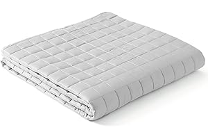 YnM Cooling Weighted Blanket for Adults, 7lbs Heavy Bed Throw for One Person of 60lbs, Perfect for Hot Sleepers or Warm Climates with Rayon/Glass Beads(41x60 Inches,Twin Bed, Light Grey)