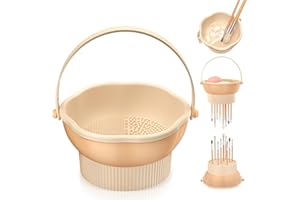 senbowe 3 in 1 Makeup Brush Cleaner Mat, Silicone Makeup Brush Cleaner Bowl Cosmetic Brushes Cleaning Pad Tool Organizer for Storage and Air Drying, Make Up Brush Washing Tool for Sponge