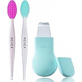 REVEX Silicone Nose Blackhead Remover Tool Set,Blackhead Scraper Tool,2Pcs Pore Cleaning Brush, Face Scrubber Skin Spatula, Pore Scrubber for Deep Cleansing,Face Exfoliator Scrubber for Women Men