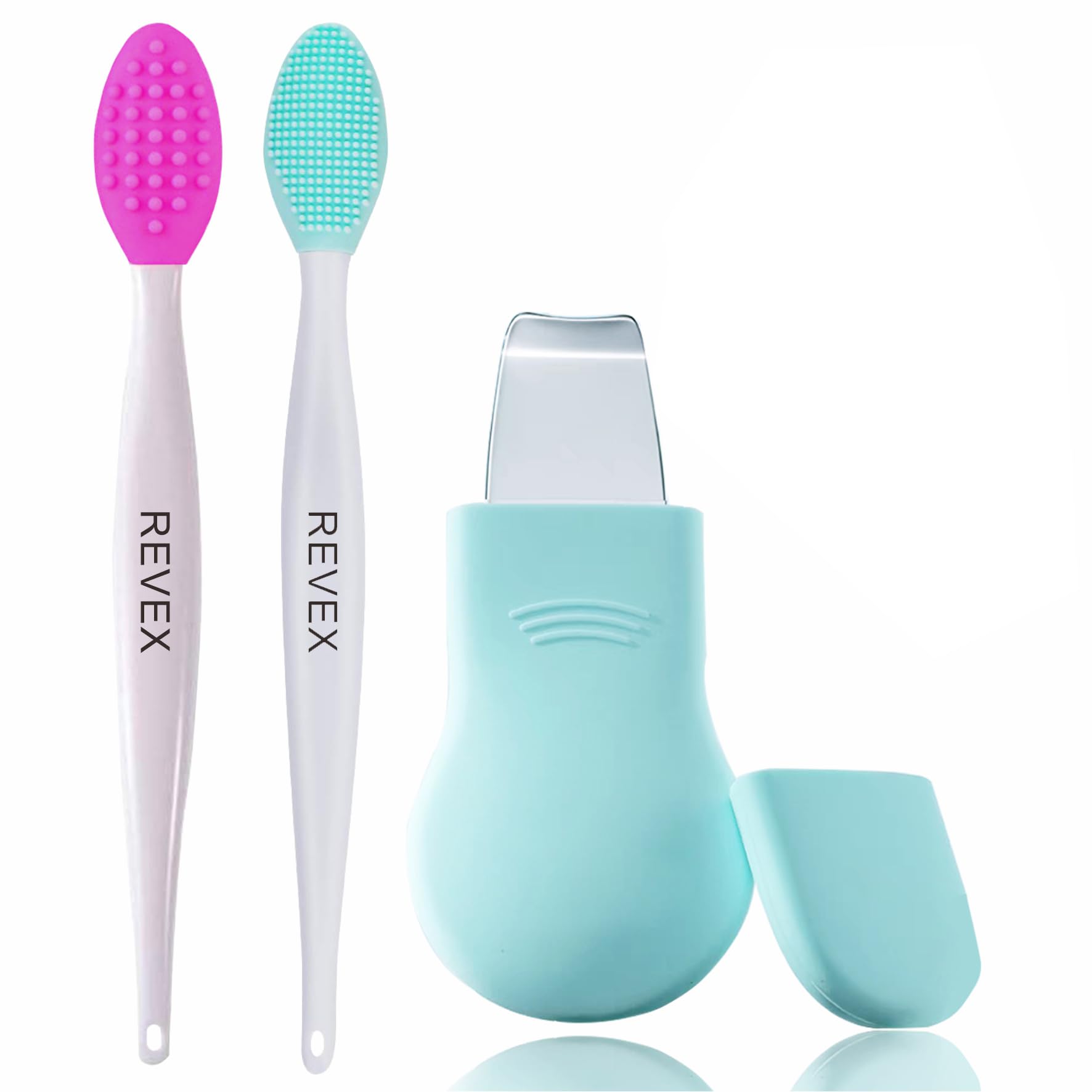 Photo 1 of REVEX Silicone Nose Blackhead Remover Tool Set,Blackhead Scraper Tool,2Pcs Pore Cleaning Brush, Face Scrubber Skin Spatula, Pore Scrubber for Deep Cleansing,Face Exfoliator Scrubber for Women Men