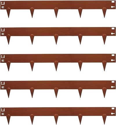 Harbour Housewares 5M Galvanised Steel Lawn Edging 8cm Face Height Rust