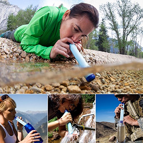 Mersuii 25.6 Ounce Filtered Water Bottle, BPA Personal Water Filter Bottle for Camping,Hiking(Water Filter Bottle)
