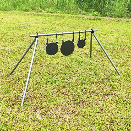 FULLBOW AR500 Steel Target Hangers and Gong Targets Combo Pack, Gong