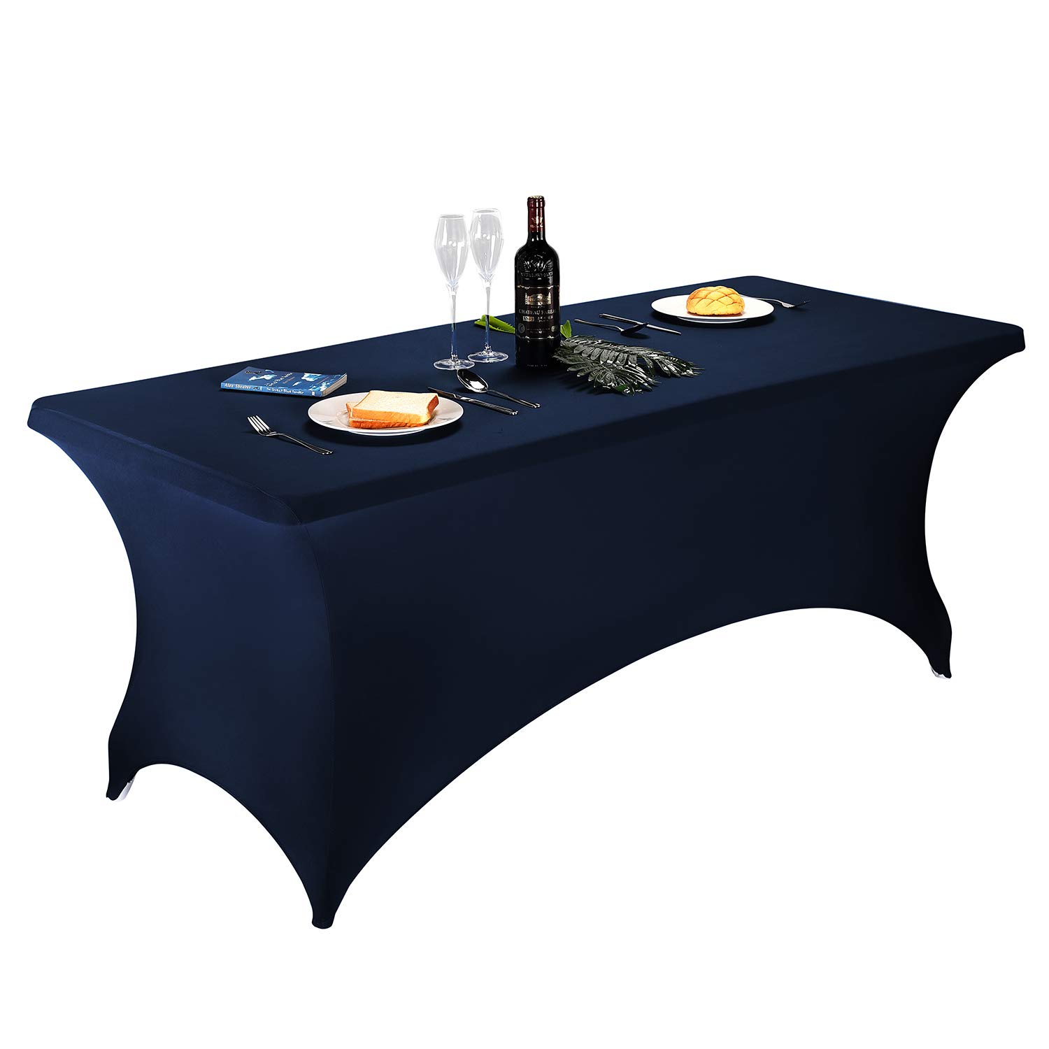 LZY Spandex Fitted Stretch Table Cover for 6 ft or 4ft or 8ft Folding Table, Rectangular Cocktail Tablecloth, Perfect for Party or Banquet — image 1