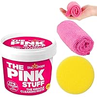 3 PACK BUNDLE The Pink Stuff Miracle Cleaner, 500g, Comes with Sponge and Microfibre Cloth