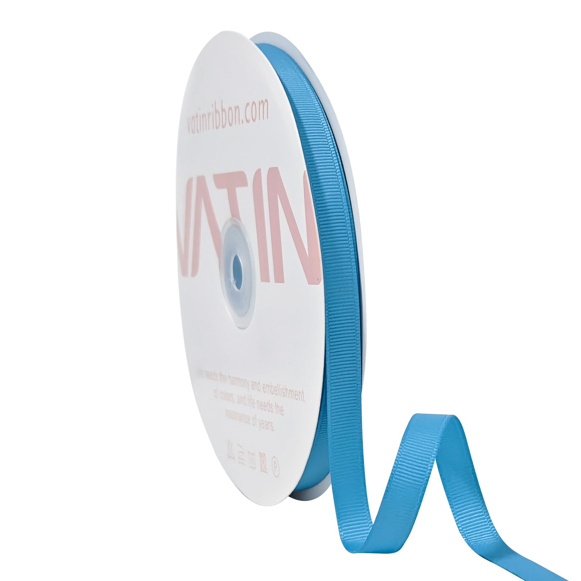 VATIN Solid 10 mm X 45 Metres Turquoise Grosgrain Ribbon 45 Metres Each Roll Perfect for Crafts, Wedding Decor, DIY Hair Accessories, Sewing, Gift Package Wrapping and More