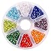 PandaHall Elite Two Cut Glass Seed Beads Length 2.2mm Hole 0.5mm About 7500pcs Multicolor 3 with Box Set Value Pack