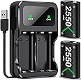 Mocagen Controller Battery for Xbox One/Xbox Series X|S Rechargeable Battery Pack, 2x5520mWh Chager Batteries for Xbox1 S/X/Xbox1 Elite