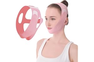 TOSOUATOP Reusable V-Line Mask, Chin Strap For Sleeping【Lifting Effect】【Skin Friendly】【Easy To Use】Double Chin Reducer, Jawline Shaper For Women, Pink