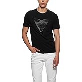 Guess Mens Short Sleeve Crew Neck Shiny Gel Triangle Teeshirt