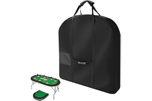 OUGEDRIVE 84" Oval Folding Poker Table Storage Bag, 600D Waterproof Storage Cover with Large Capacity for Poker Card & Picnic