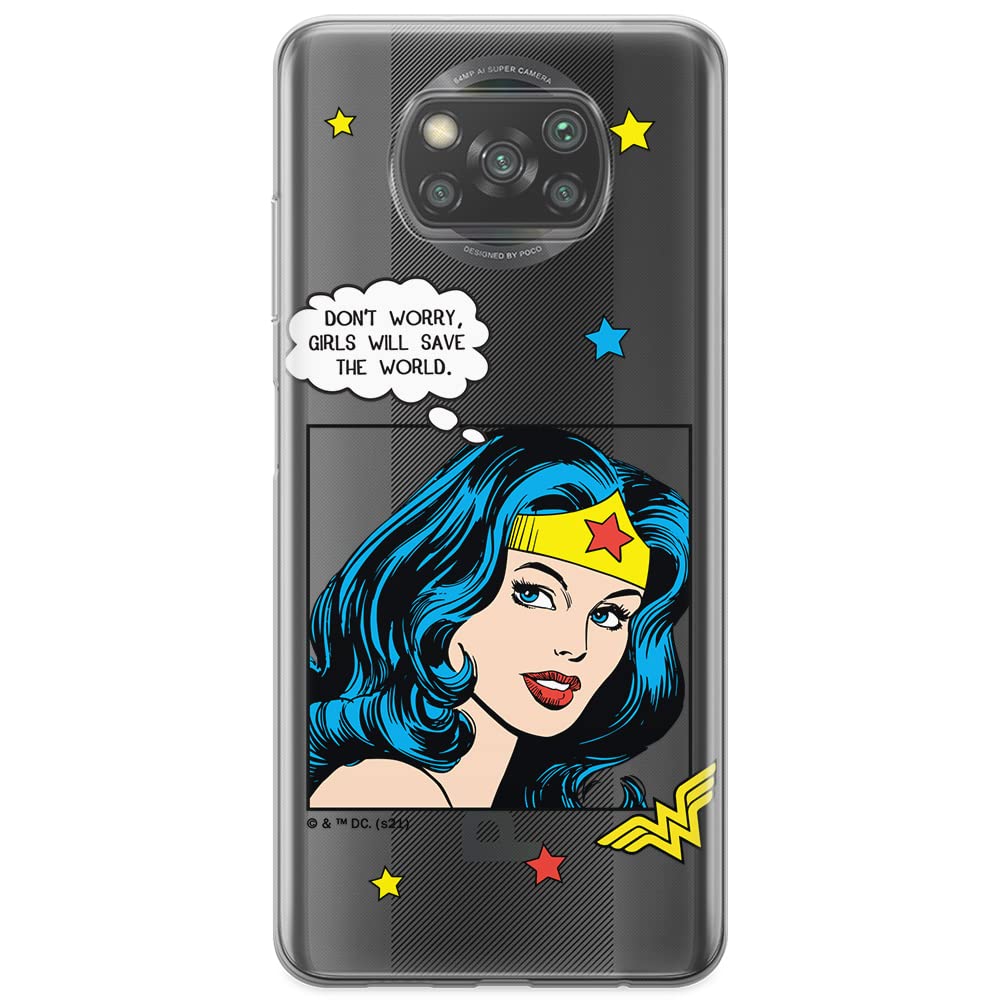 ERT GROUP mobile phone case for Xiaomi POCOPHONE X3 original and officially Licensed DC pattern Wonder Woman 028 optimally adapted to the shape of the mobile phone, partially transparent — image 1