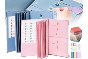 ONUNWU If i Die Binder Organizer, Document Organizer Folio, in Case I Go Missing Binder, Important Document Organizer, Document Organizer with Pockets File Office School Supplies (Blue+Pink+Sticky Notes)